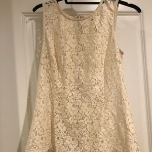 Cream lace tank